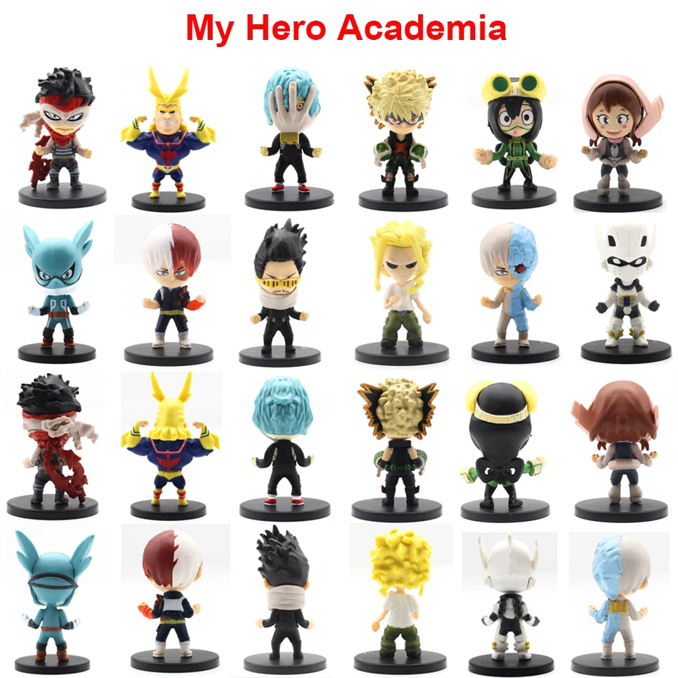 12pcs/Set Anime My Hero Academia Figure Izuku Midoriya Shouto Todorok URARAKA Bakugou Katsuk Hero Academ PVC Action Model Toys