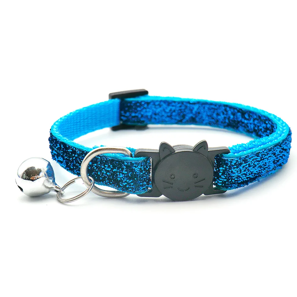 Großhandel 24 pcs bling bling Welpen Kätzchen verstellbares Haustier Hunde halsband mit Glocken hals riemen Katze Gesicht Knopf Kragen Charme Zubehör