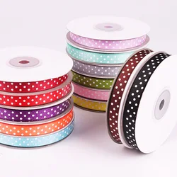 5 yards/Roll Cartoon Polka Dots Printed Grosgrain Ribbon Lovely Series Ribbons Girls Hairbows 10mm