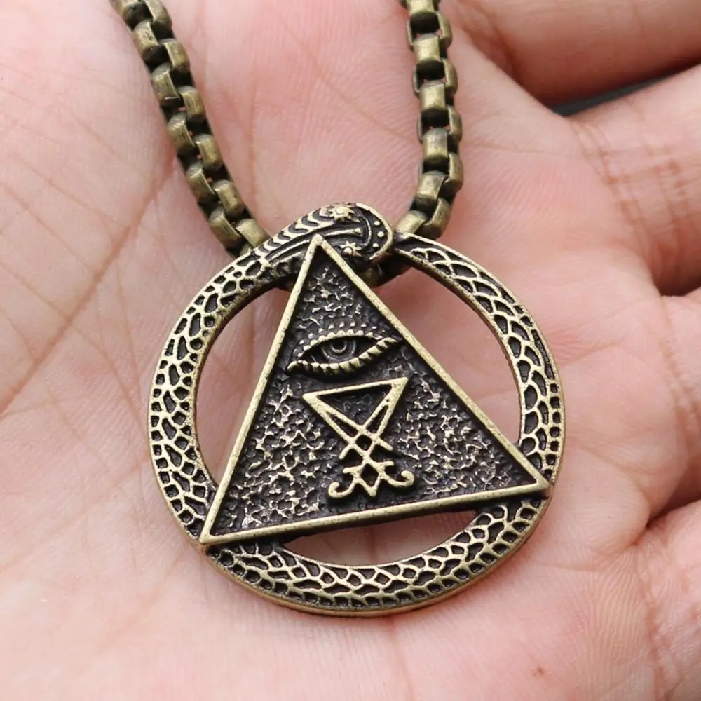 Man Talisman Sigil Of Lucife Satanic Sigil Of Baphomet Pagan Satan Male Necklace Witch Witchcraft Jewelry