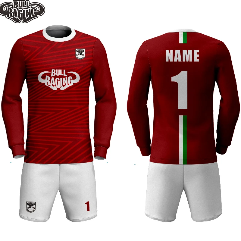 new design polyester quick dry fabric longsleeve jersey kg traking soccer uniform custom