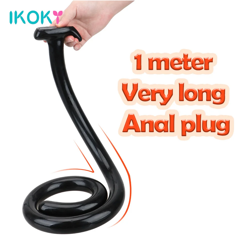 

IKOKY Super Long Anal Plug Sex Toys For Men Dilator 1M Dildo Prostate Massager Anus Masturbator G Spot Stimulation Butt Plug