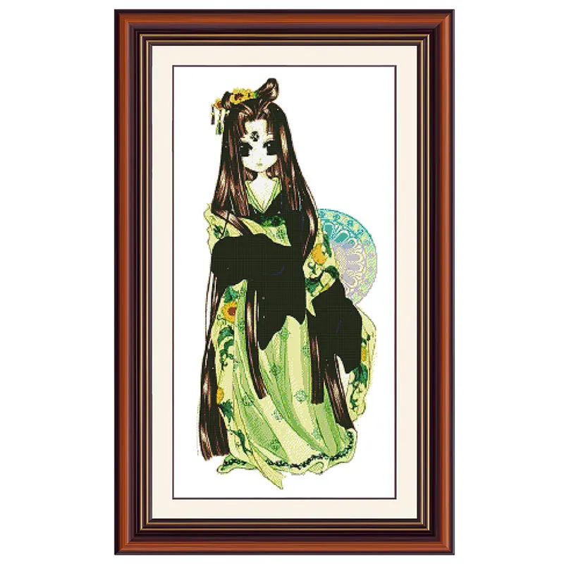 

Accurately Printed Fishxx Cross Stitch Kit A541 Chinese Style Classical Beauty Character Home Handmade Embroidery Painting