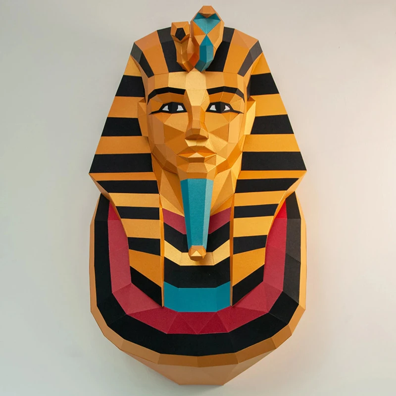 

3D Papercraft Ancient Egyptian Idols Pharaoh Tutankhamun Low Poly Mummy Fantasy Model Polygonal Paper Model Wall Art Decoration