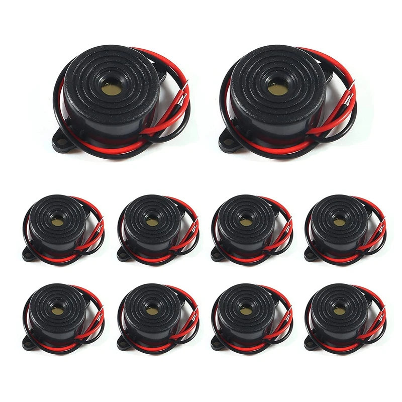 10Pcs Active Piezo Buzzer DC 3-24V Continuous Beep 90dB Buzzer Alarm Sounder with Lead Wire