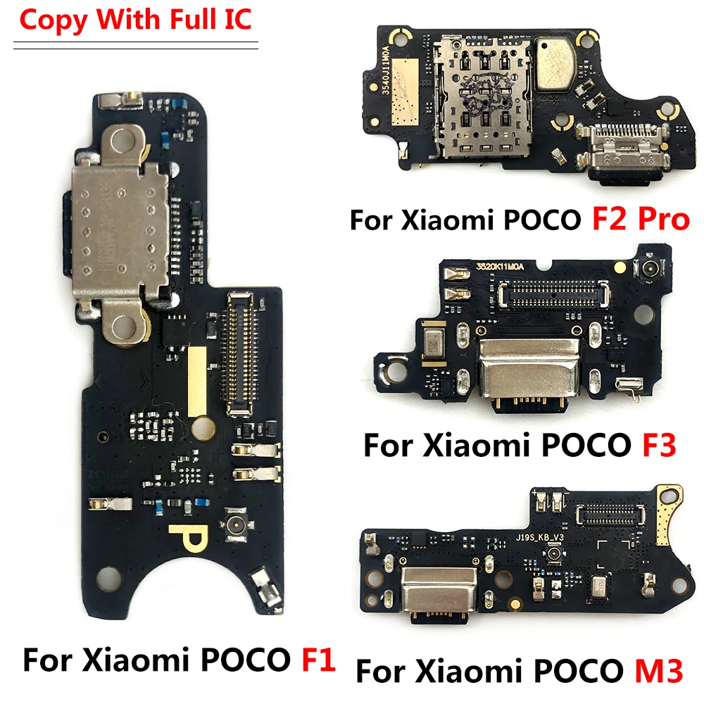 New USB Charging Port Charger Board Flex Cable For Xiaomi Poco F2 Pro F3 F1 X3 M4 M3 X4 Pro 4G 5G Dock Connector With Microphone