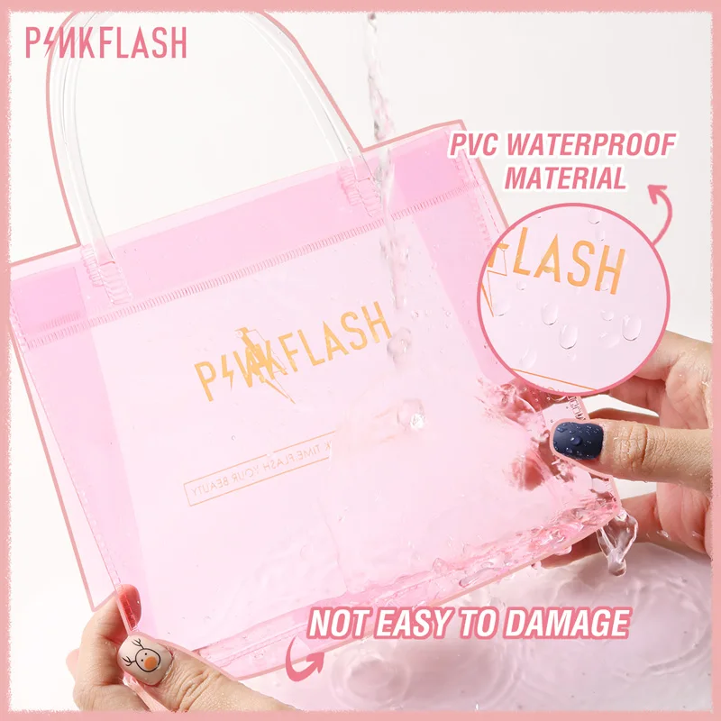 PINKFLASH Clear Cosmetic Bag Transparent PVC Travel Make up Organizer Toiletry Kit Makeup Case Gift Bag