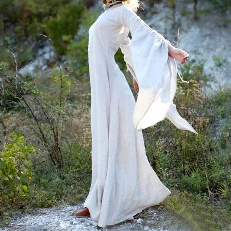 Robe gothique à manches longues pour femmes, nouvelle collection, style Renaissance, longueur au sol, Costume Cosplay