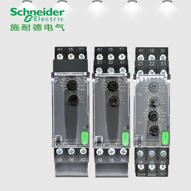 

Schneider Electric Timer Relays Modular timing relays with diagnostic button and dial pointer, relay output, width 22.5 mm RE22