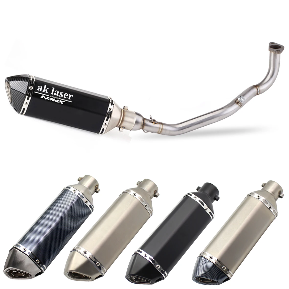 Slip on Motorcycle Exhaust Muffler System laser AK Escape Moto DB killer For Yamaha NMAX 125 NMAX 155 NMAX125 NMAX155 2020 2021