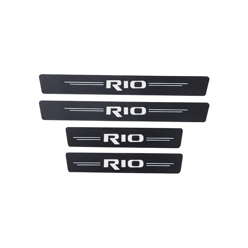 4pcs car threshold Protect Car accessories interior For KIA RIO 2 3 4 5 Xline x line Car sticker