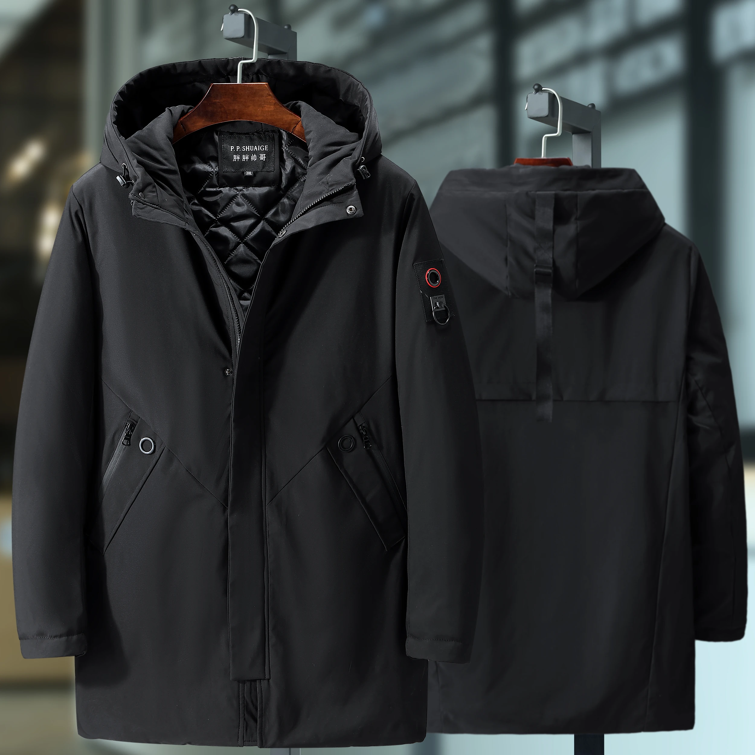 Chaqueta con capucha para hombre, Parkas gruesas informales, abrigo cálido a prueba de viento, talla grande 10XL, 9XL, 8XL, 7XL, 6XL, Invierno