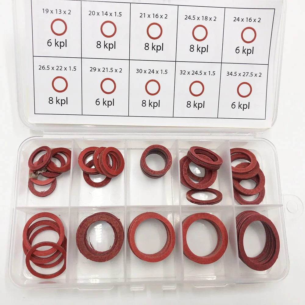 72PC Fiber Washer Assortment Set Kit Sealing Washers Kitchen Bath Sink Hose