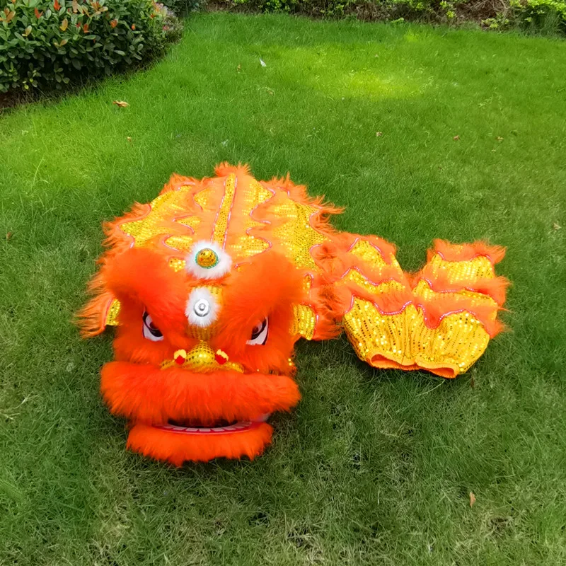 Chinese Traditional Culture Blinking Eyes Lion Dance Puppet Mascot Costume Cartoon kid Outfit Dress Carnival Festival