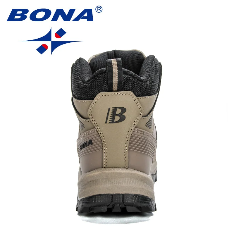 BONA New Designers Nubuck Hiking Boots Men Winter Shoes Walking Climbing Mountain Sport Boots Man Plush Warm Snow Footwear