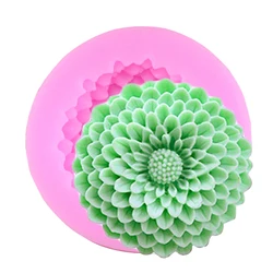 1pc 3D Chrysanthemum Dahlia Flower Silicone Mold Fondant Moulds Sugar Chocolate Cake Decorating Baking Clay Resin Form M227