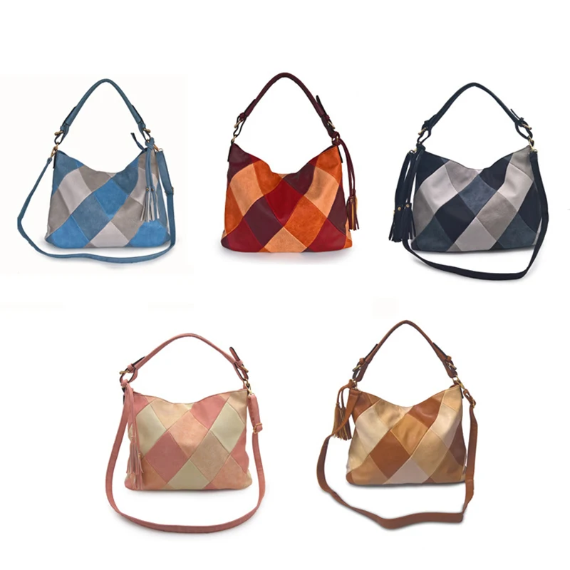 Bolsos de hombro a cuadros para mujer, bandolera de cuero de diseñador de lujo, a la moda, Simple, grande, 2023