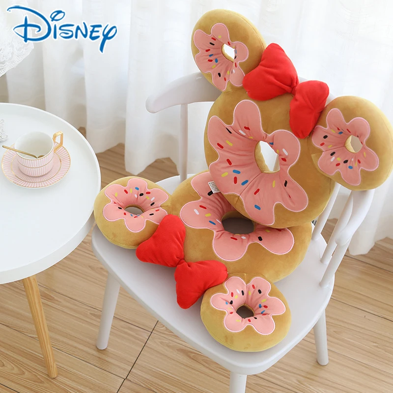 

40cm Disney Mickey Mouse Minnie Stuffed Toys Cushion Cartoon Anime Plush Donut Shape Doll Birthday Dolls For Childrens Gift