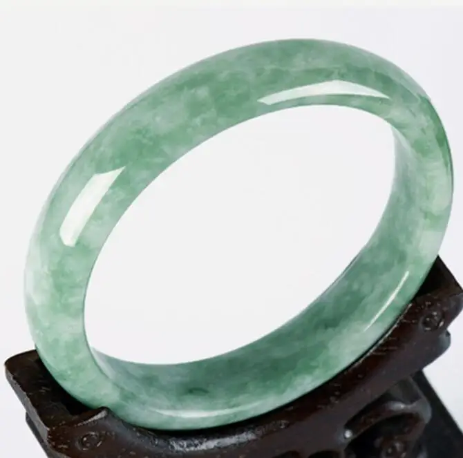 Natural Myanmar Jade Light Green Bracelet 54mm-64mm Female Jade Bracelet Send Girlfriend Send Mom