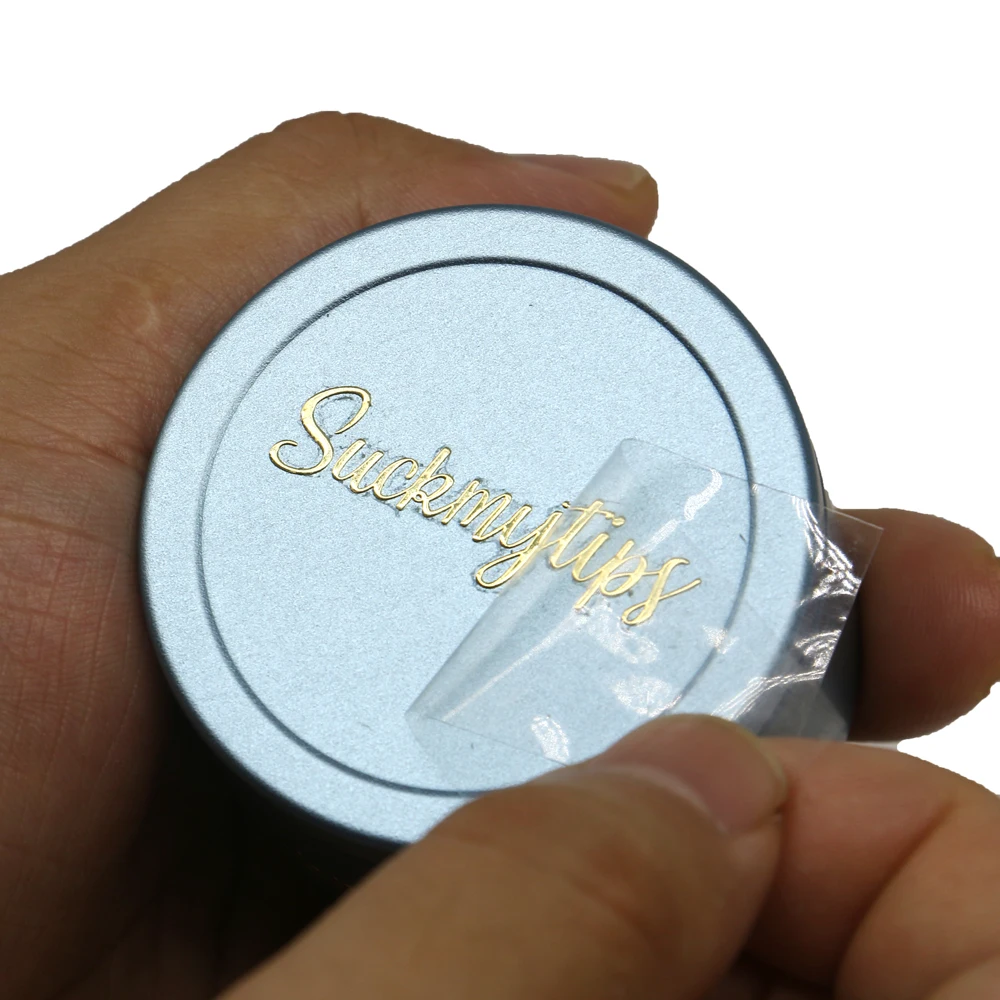 Gold Shiny Metal Label 3D Transfer Label Waterproof Personalise Logo Stickers 100pcs/pack