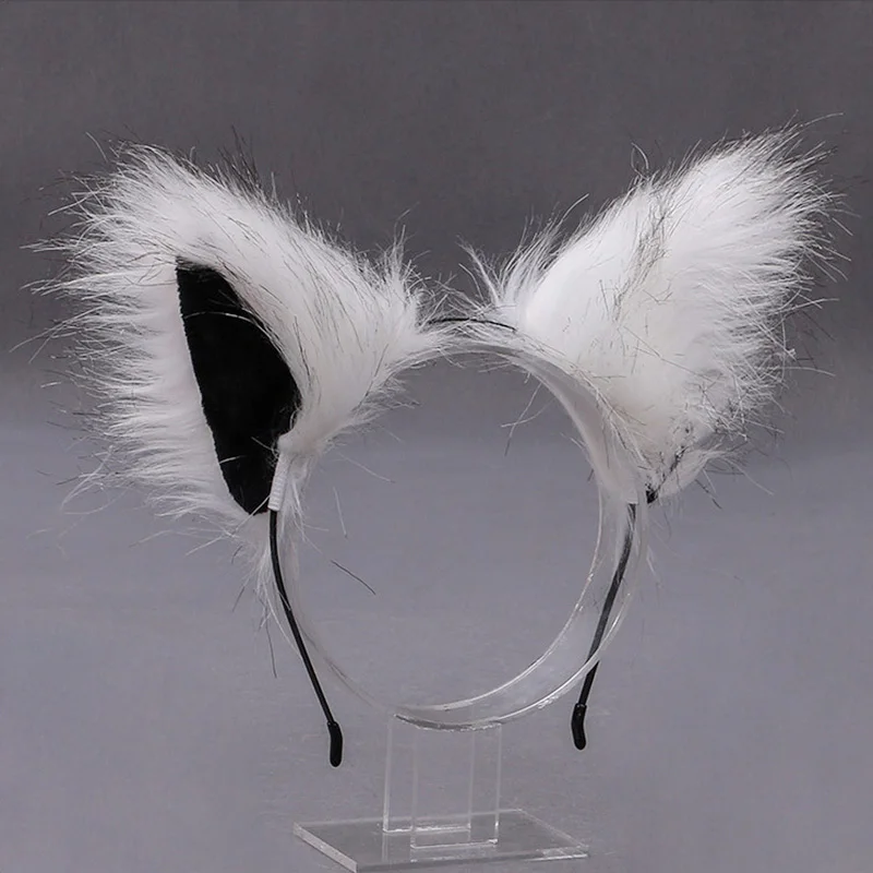 Nowy Masquerade śliczne Fox kocie uszy pluszowy pałąk Lolita Cosplay kostium imprezowy dziewczyny Anime akcesoria do włosów Hairband