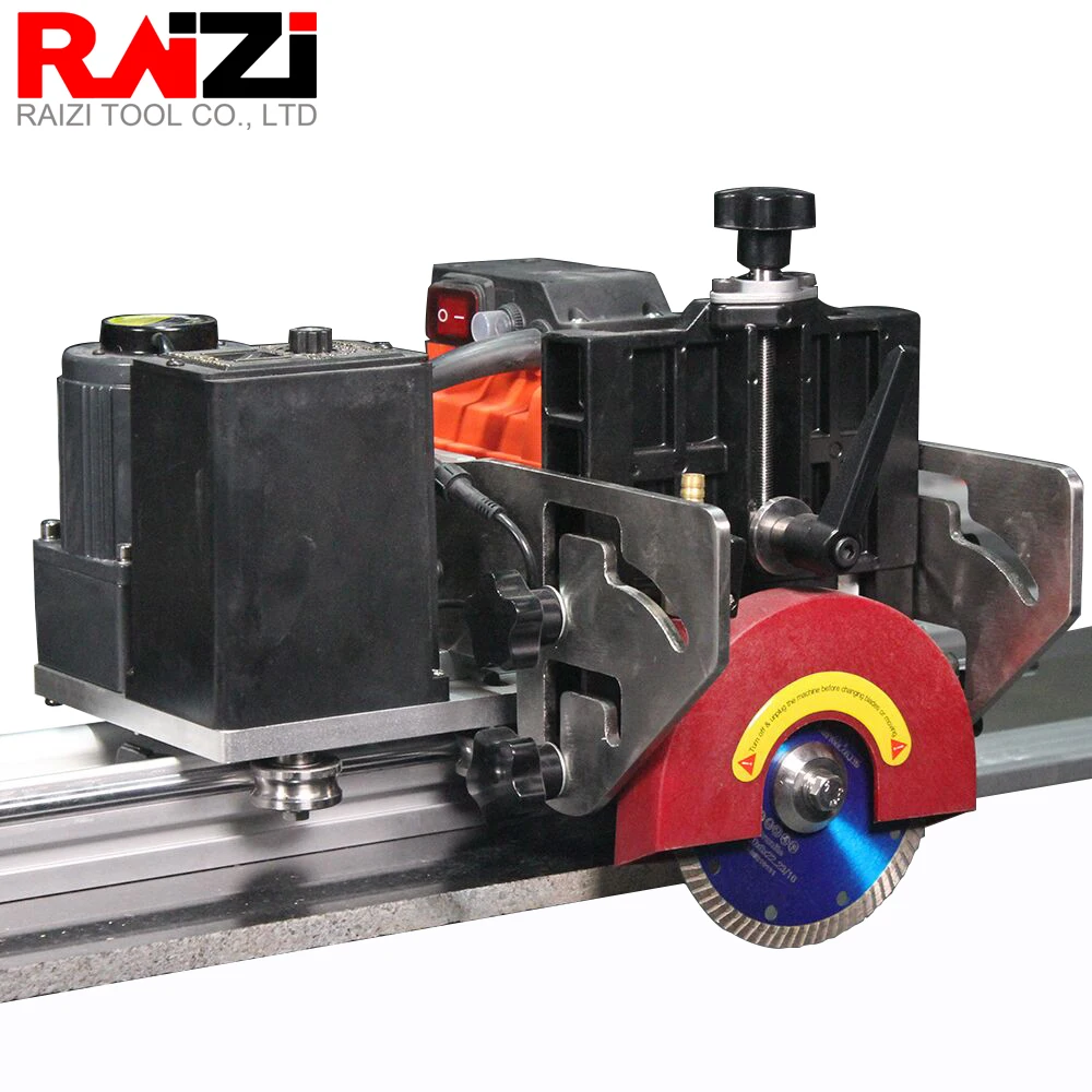 Raizi Versatile 45 degree Cutting Machine with Rail 220/110V Large Format Granite Stone Miter Vertical Large Format Tile Cutter