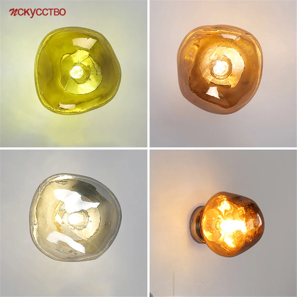 postmodern glass led lampada de parede lava prata vermelho ouro home sala decoracao luminaria quarto cabeceira corredor escada sconce 01