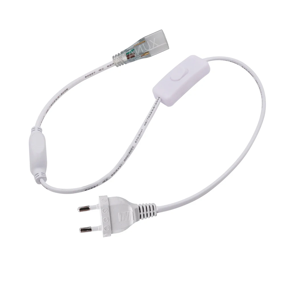 1pc 6mm 12mm 15mm On / Off Switch EU Plug Power Adapter for 220V 240V 2835 3014 5630 5730 LED Strip