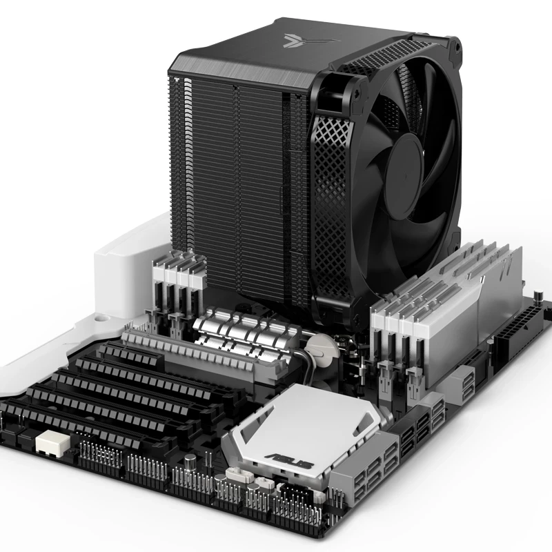 Jonsbo-Radiador de CPU hx6250, torre de 6 tubos de calor, ventilador de refrigeración silencioso, compatible con multiplataforma Intel LGA115X/1200/2011/2066 AMD AM4