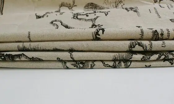 Map Tablecloth European style Linen Cotton Functional Table Cloth for Home Hotel Picnic Party Tablecloths Rectangular