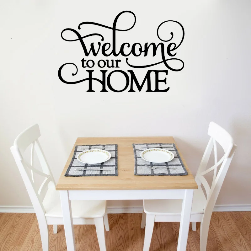 

50CM*32.2CM Welcome To Our Home Quotes Living Room For Wall Decal PVC Wall Sticker Decoration