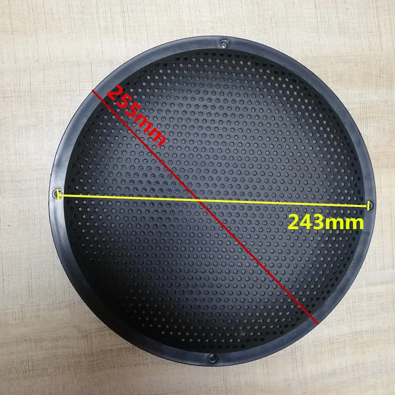 I KEY BUY 10 Inch 255mm Speaker Protection Net Cover Accessories Subwoofer DIY Decorative Grille Iron Mesh Plastic Shell Black