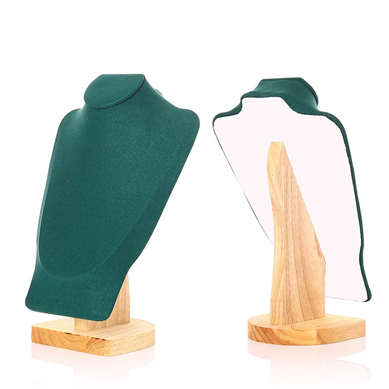 Surprise PriceVelvet Necklace Display Stand Portrait Jewelry Storage Shelf Neck Pendant Swing Table Window Jewelry Display Stand