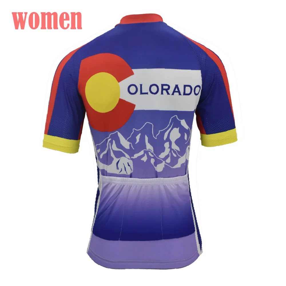 Colorado women cycling jersey blue cycling top bike wear cycling clothing road bike clothing  braetan