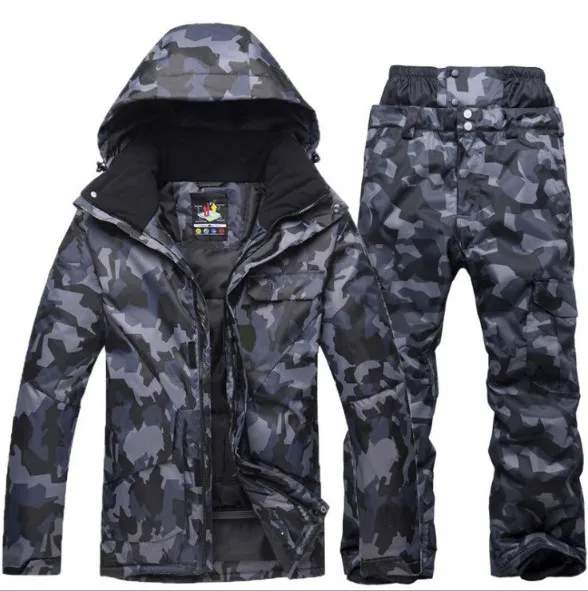 High-quality Camouflage Ski Suit Sets Jacket+Pants Warm Waterproof Windproof  Climbing Mountain Outdoor Snowboarding Clothes