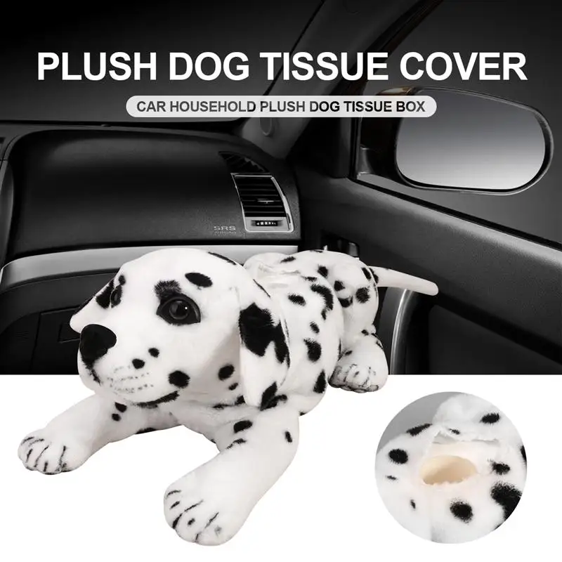 Cute Paper Tissue Cover Beagles Spot Plush Dog Set Tissue Box Creative Cartoon Tissue Holder Napkin Case for Home Restaurant Car