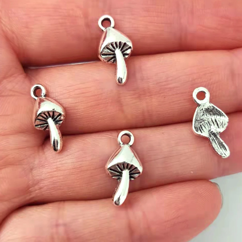 5pcs Simple Cute Mushroom Charm pendant for DIY women man Accessories