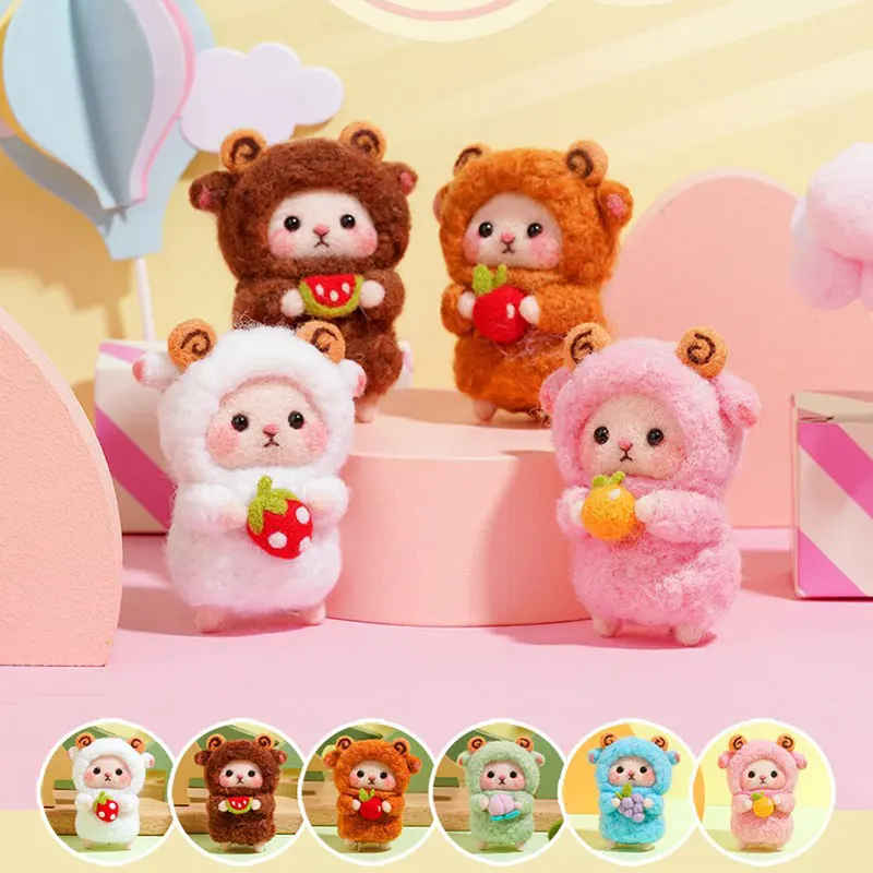 Non-Finished DIY Lovely Sheep Wool Felt Doll Needle Felting kit Accessories Felt Poked For Kids Children Handmade DIY Package