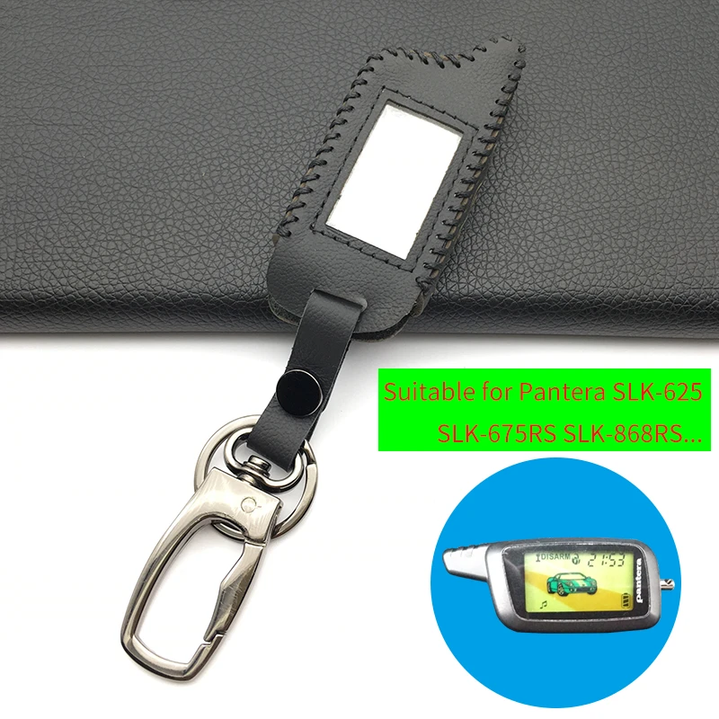 Leather Key Case Protector Cover for Pantera Keychain SLK 600 625 650RS 675RS 300 400 868 Two Way Car Alarm Remote Control LCD