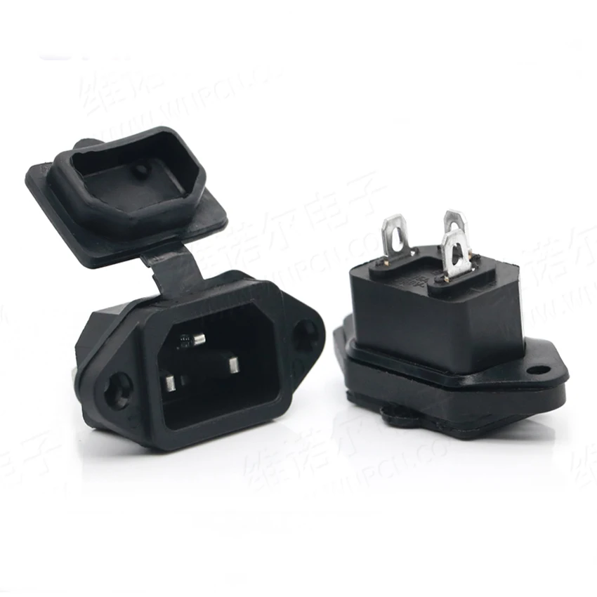 10PCS/Lot AC-04B AC Power Socket/Jack Connector With-Cover Water-Proof 10A/250V 3Pin