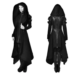 new XXXXXL XXXXL Women vintage Steampunk Victorian Gothic Coat Jacket Lace Trim Bandage Medieval coat costume