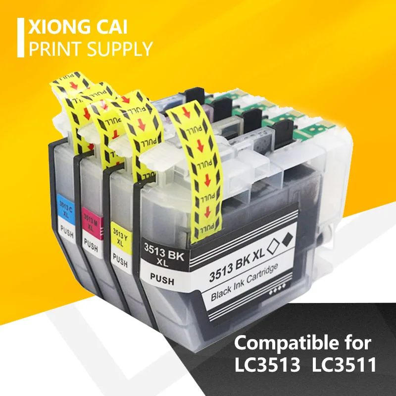 4pcs LC3511 LC3513 Compatible Ink Cartridge For Brother MFC-J690DW MFC-J890DW DCP-J572DW