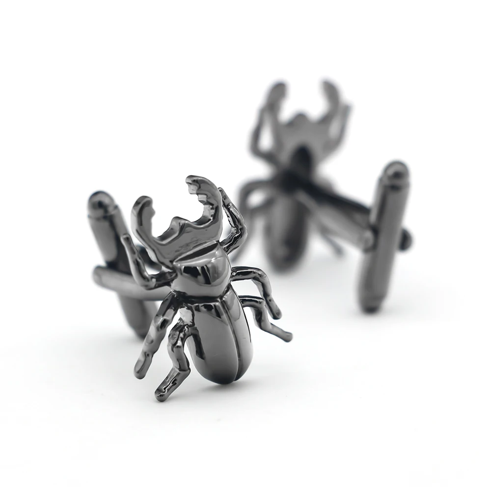 New Arrival Beetles Cuff Links Gunblack Color Insect Design Quality Brass Material Men's Cufflinks Free Shipping image 3