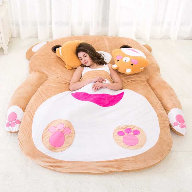 cute bear plush sofa bed cartoon brown bear tatami mattress bedroom single thick sleeping mat for kids adults DY50901