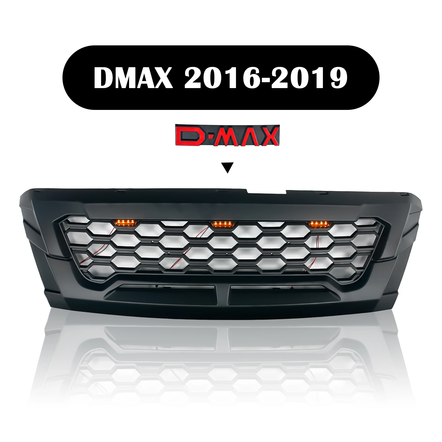 Modified For D MAX Racing Grill For D-MAX DMAX 2016 2017 2018 2019 Front Racing Grills Grille For Trims Front Bumper Grilles