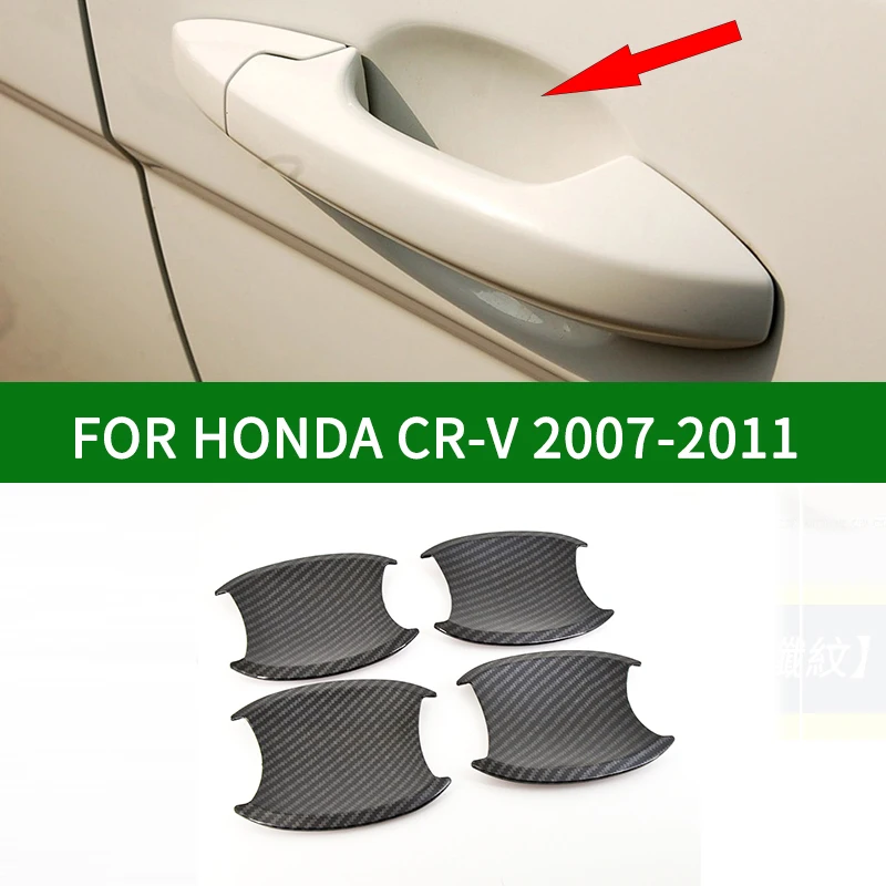 

Для Honda CR-V 2007-2011, черный узор из углеродного волокна, крышка чаши двери, накладка на лицевую панель CRV 2008 2009 2010