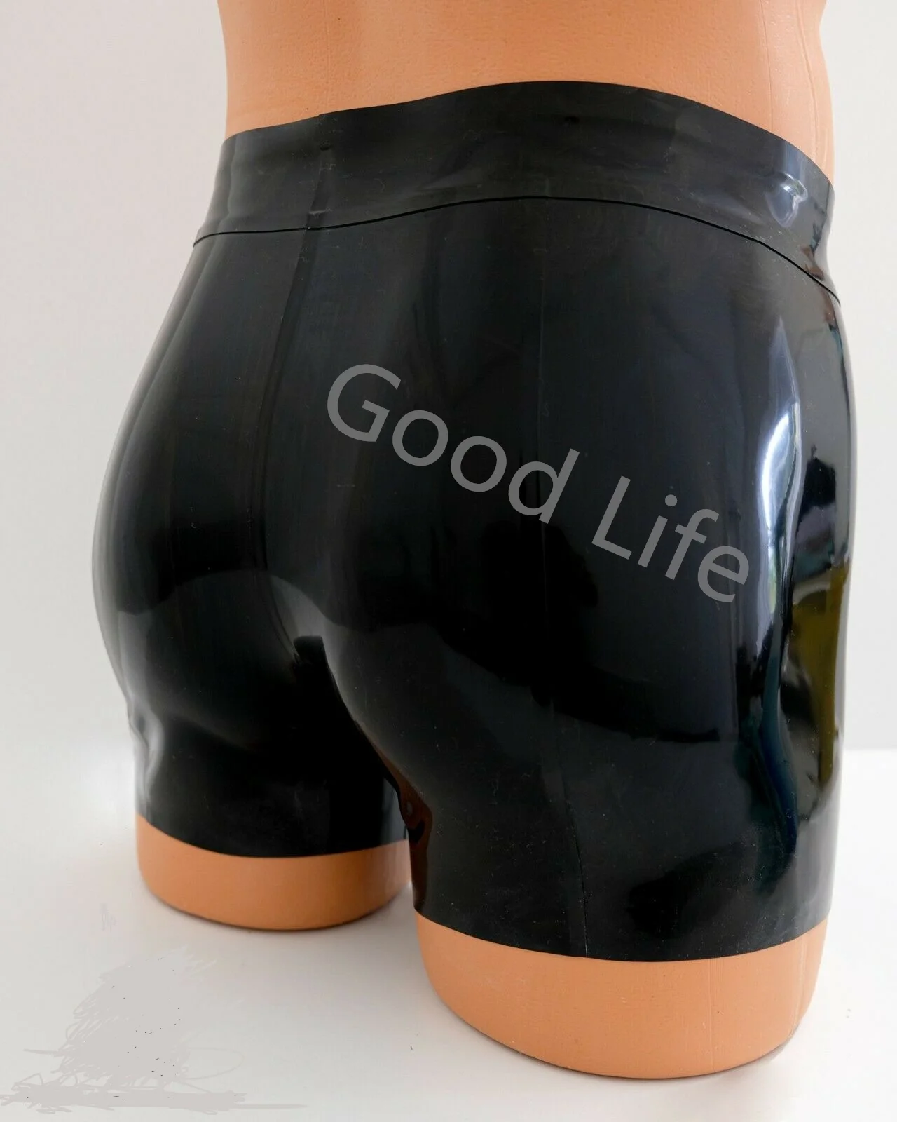 Handmade Men\'s Latex Shorts Sexy Natural Black Latex Men Boxer  Rubber Male Shorts Underwear