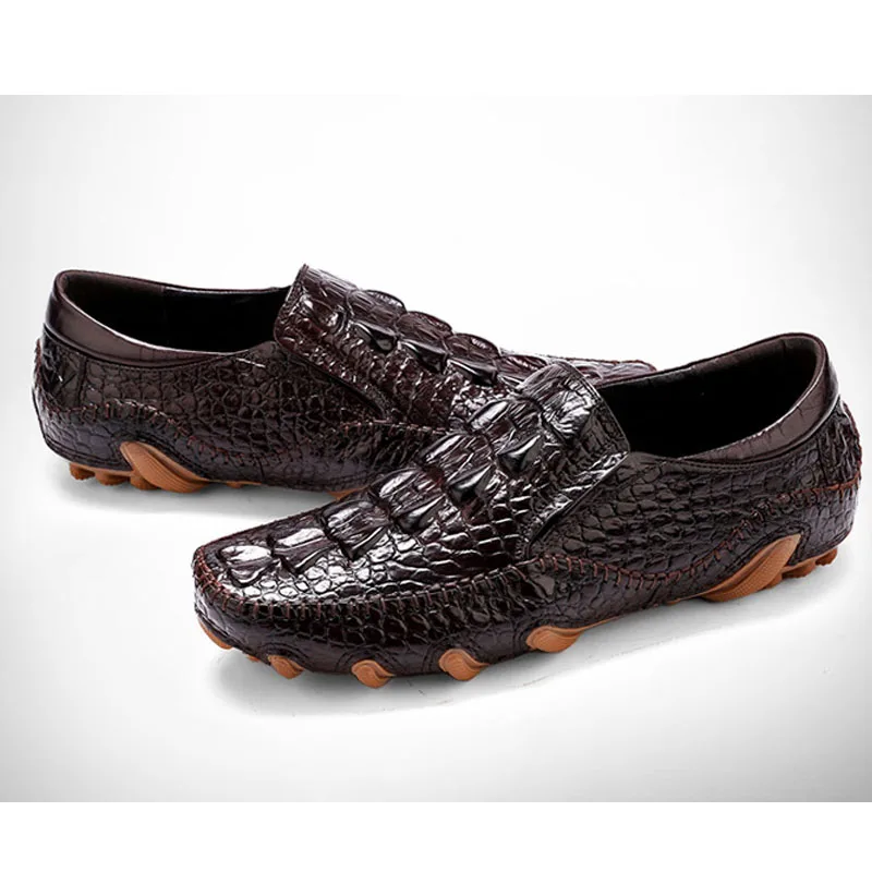 2019 New casual Men\'s Shoes British Dermis Crocodile Business Men\'s Shoes really genunine leather shoes big size black shoes
