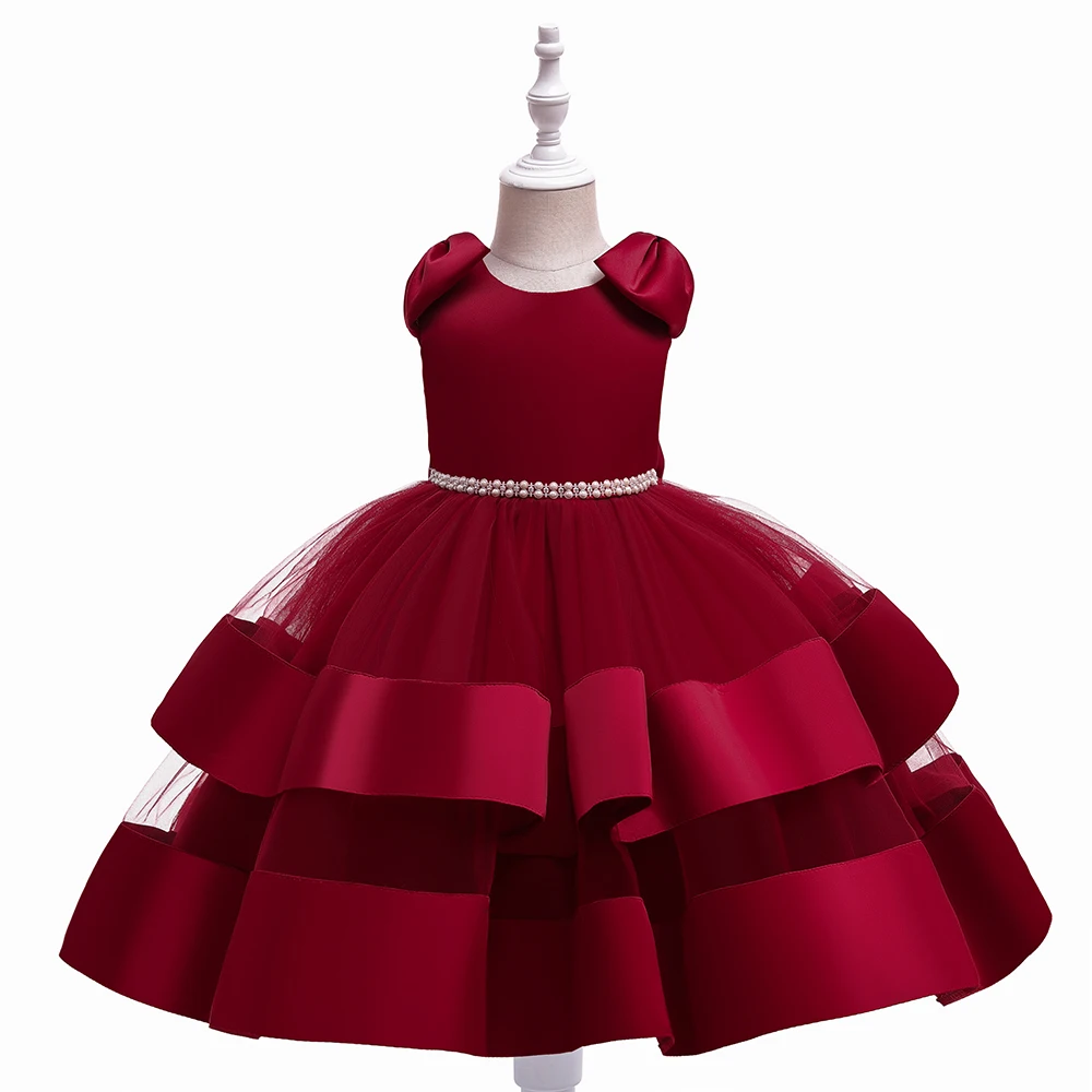 Summer Kids Dress For Girls Princess Wedding Prom Gown Bow Elegant Girl Birthday Party Dresses Children Christmas Costumes 3-10Y