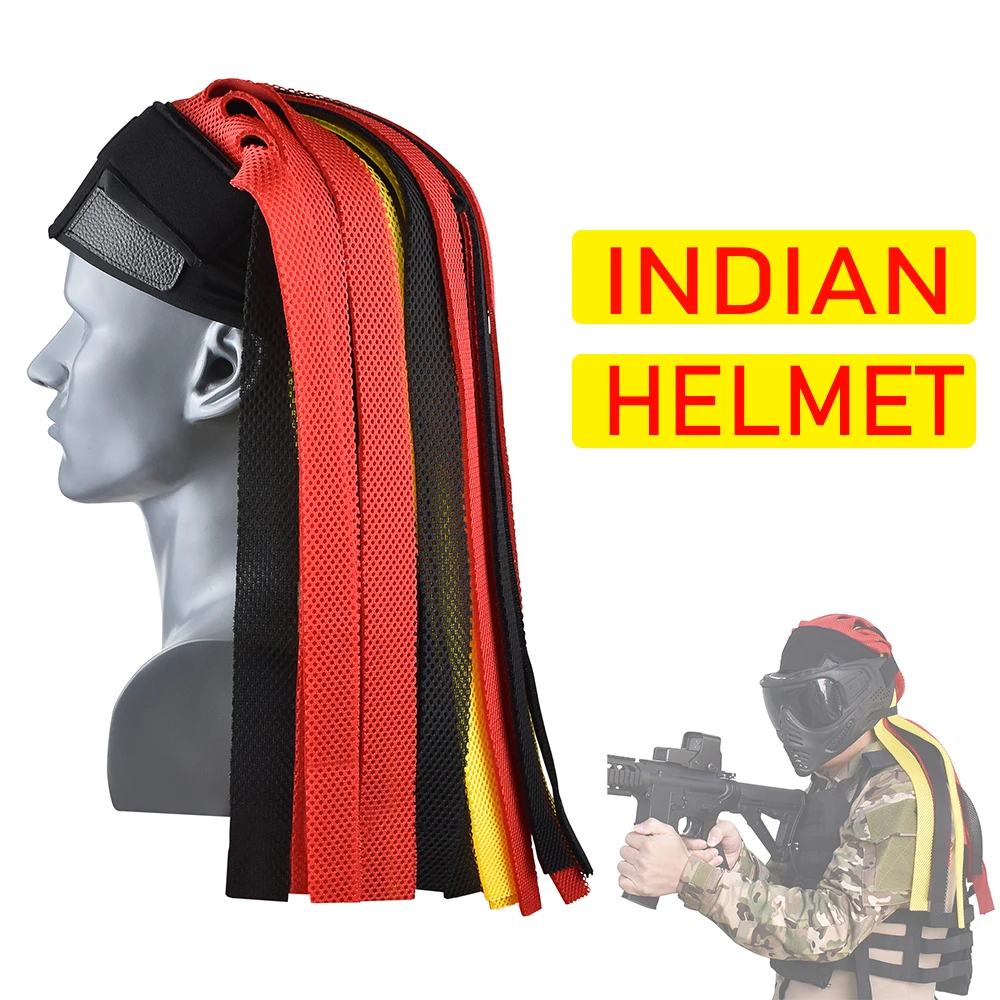 Penutup kepala taktis, properti film Cosplay berburu luar ruangan Airsoft Paintball aksesoris Indy kotor dikepang dahi helm masker